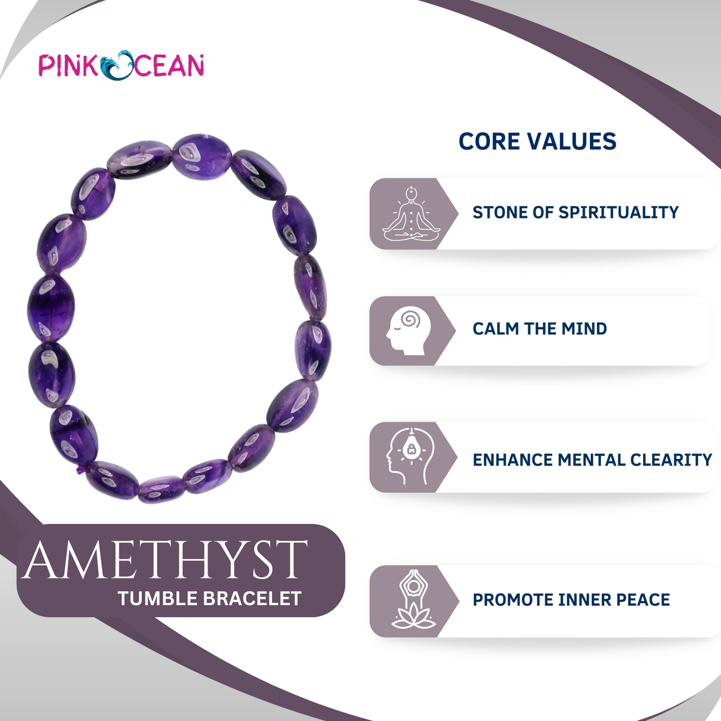 PinkOcean AMETHYST-TUMBLE Bracelet